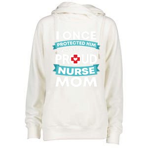 Proud Nurse Mom Support Rn Son Gift Womens Funnel Neck Pullover Hood