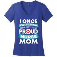 Proud Nurse Mom Support Rn Son Gift Women's V-Neck T-Shirt