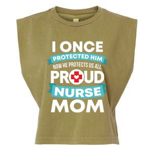 Proud Nurse Mom Support Rn Son Gift Garment-Dyed Women's Muscle Tee