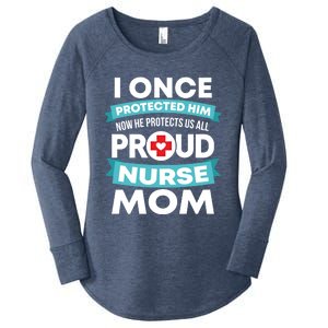 Proud Nurse Mom Support Rn Son Gift Women's Perfect Tri Tunic Long Sleeve Shirt