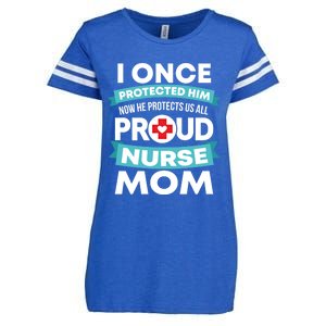 Proud Nurse Mom Support Rn Son Gift Enza Ladies Jersey Football T-Shirt