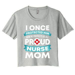 Proud Nurse Mom Support Rn Son Gift Women's Crop Top Tee