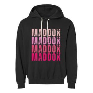 Personalized Name Maddox I Love Maddox Garment-Dyed Fleece Hoodie