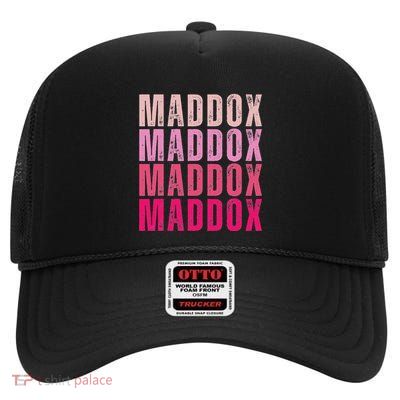 Personalized Name Maddox I Love Maddox High Crown Mesh Back Trucker Hat