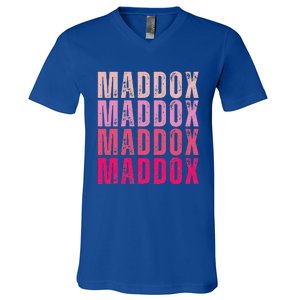 Personalized Name Maddox I Love Maddox V-Neck T-Shirt