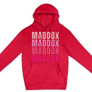 Personalized Name Maddox I Love Maddox Premium Pullover Hoodie