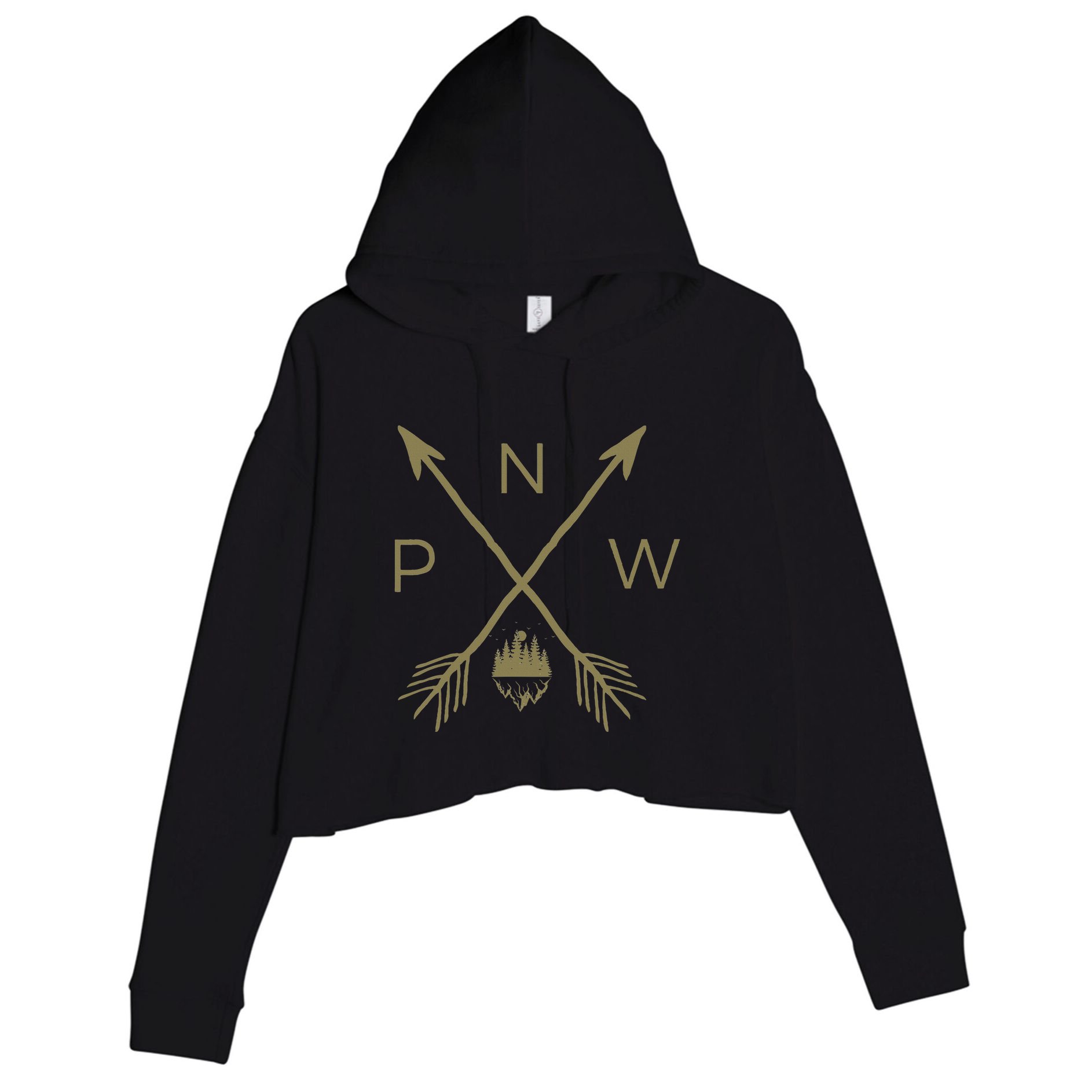 Pacific Northwest Mountain Cool Pnw Pacific Northwest Crop Fleece Hoodie