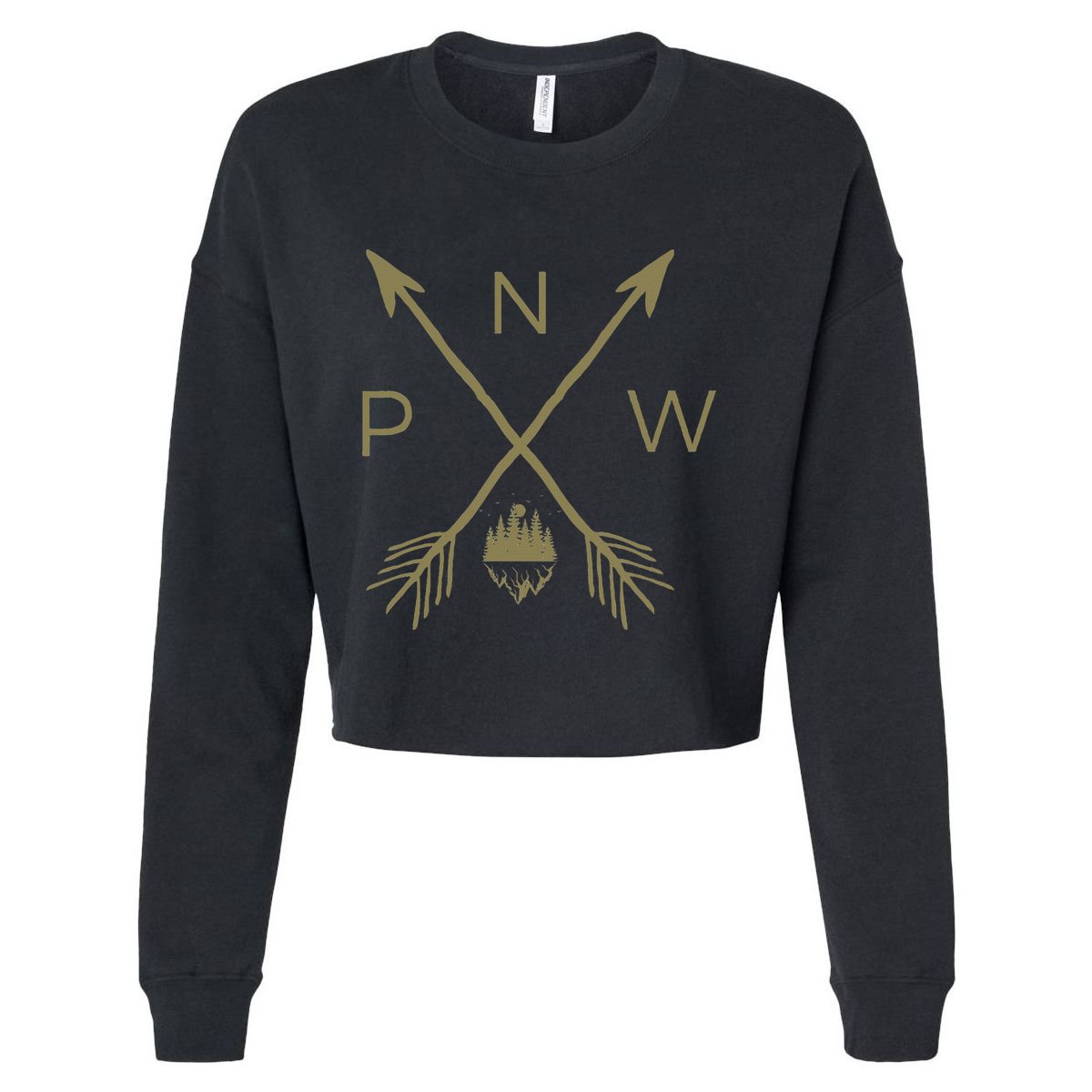 Pacific Northwest Mountain Cool Pnw Pacific Northwest Cropped Pullover Crew