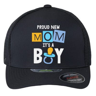 Proud New Mom It's A Promoted To Mommy Mother's Day Flexfit Unipanel Trucker Cap