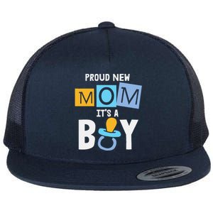 Proud New Mom It's A Promoted To Mommy Mother's Day Flat Bill Trucker Hat