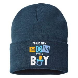 Proud New Mom It's A Promoted To Mommy Mother's Day Sustainable Knit Beanie