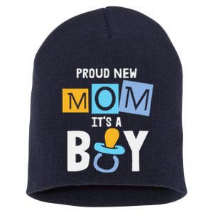 Proud New Mom It's A Promoted To Mommy Mother's Day Short Acrylic Beanie