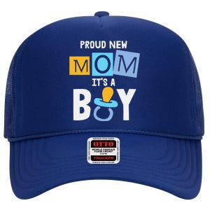 Proud New Mom It's A Promoted To Mommy Mother's Day High Crown Mesh Back Trucker Hat