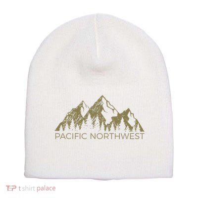 Pacific Northwest Mountain Pnw Pacific Northwest Short Acrylic Beanie
