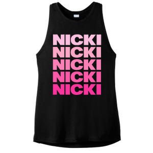 Personalized Name Nicki I Love Nicki Ladies PosiCharge Tri-Blend Wicking Tank