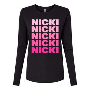 Personalized Name Nicki I Love Nicki Womens Cotton Relaxed Long Sleeve T-Shirt