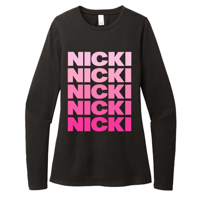 Personalized Name Nicki I Love Nicki Womens CVC Long Sleeve Shirt