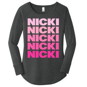 Personalized Name Nicki I Love Nicki Women's Perfect Tri Tunic Long Sleeve Shirt