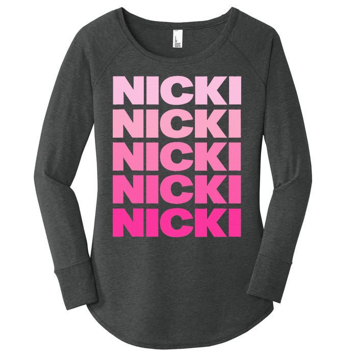 Personalized Name Nicki I Love Nicki Women's Perfect Tri Tunic Long Sleeve Shirt