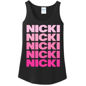 Personalized Name Nicki I Love Nicki Ladies Essential Tank