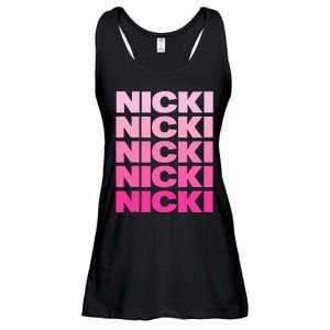 Personalized Name Nicki I Love Nicki Ladies Essential Flowy Tank