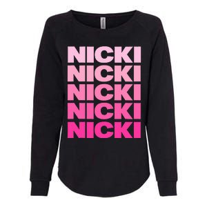 Personalized Name Nicki I Love Nicki Womens California Wash Sweatshirt