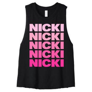 Personalized Name Nicki I Love Nicki Women's Racerback Cropped Tank