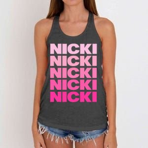 Personalized Name Nicki I Love Nicki Women's Knotted Racerback Tank