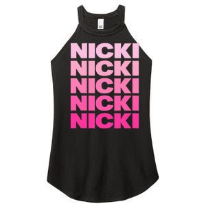 Personalized Name Nicki I Love Nicki Women's Perfect Tri Rocker Tank