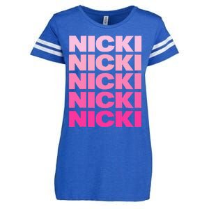 Personalized Name Nicki I Love Nicki Enza Ladies Jersey Football T-Shirt