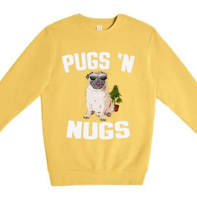 Pugs ´N Nugs Cannabis Pot Weed Smoking Smoke Hash Premium Crewneck Sweatshirt