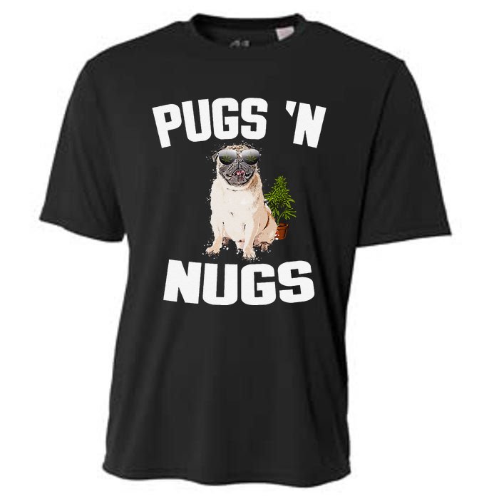 Pugs ´N Nugs Cannabis Pot Weed Smoking Smoke Hash Cooling Performance Crew T-Shirt