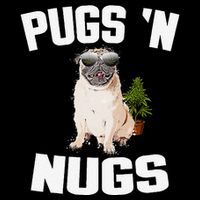 Pugs ´N Nugs Cannabis Pot Weed Smoking Smoke Hash Cooling Performance Crew T-Shirt