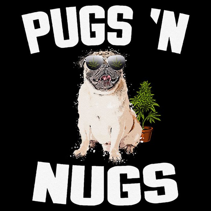 Pugs ´N Nugs Cannabis Pot Weed Smoking Smoke Hash Cooling Performance Crew T-Shirt