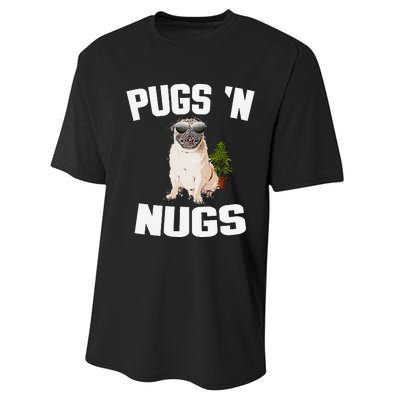 Pugs ´N Nugs Cannabis Pot Weed Smoking Smoke Hash Performance Sprint T-Shirt