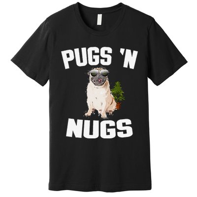 Pugs ´N Nugs Cannabis Pot Weed Smoking Smoke Hash Premium T-Shirt