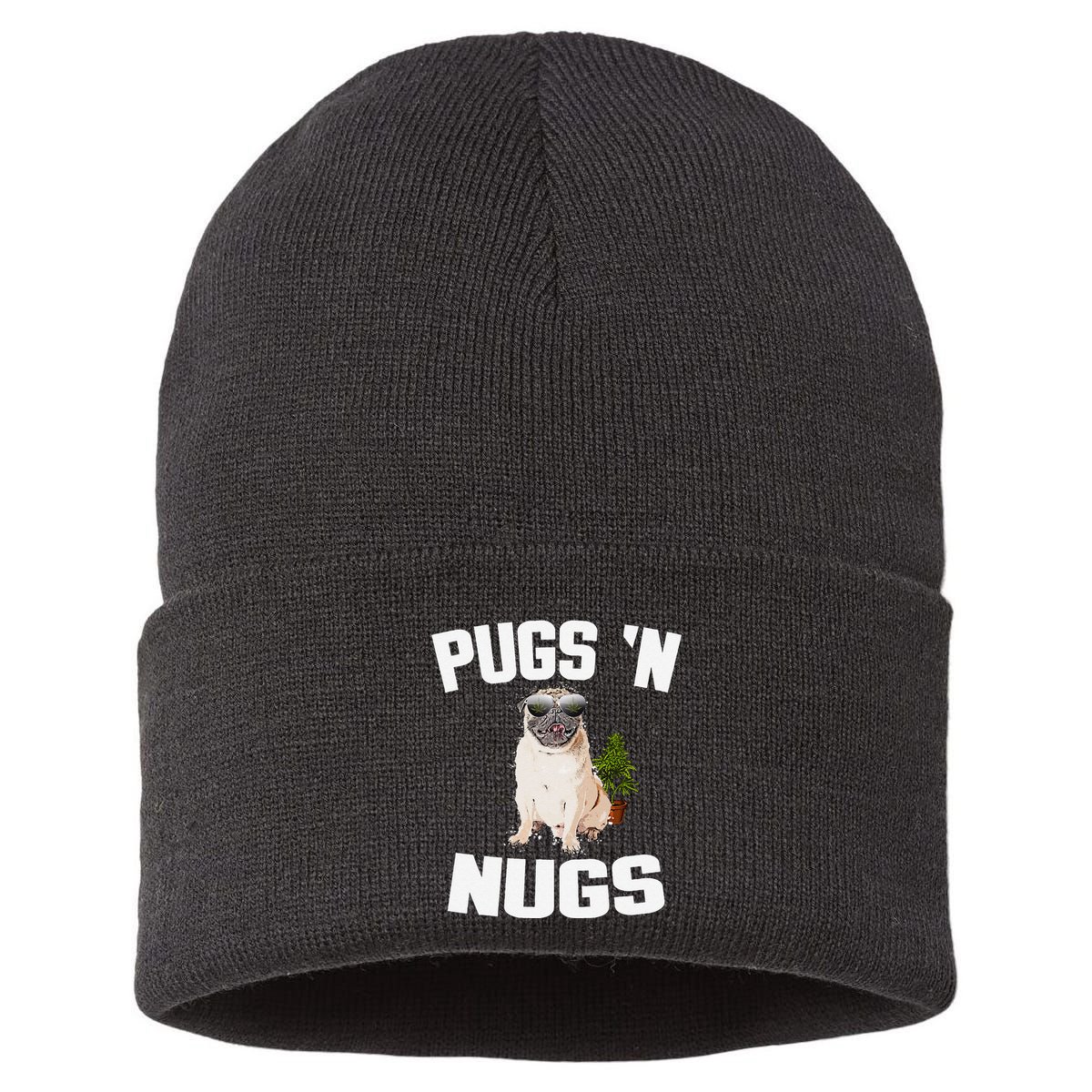 Pugs ´N Nugs Cannabis Pot Weed Smoking Smoke Hash Sustainable Knit Beanie