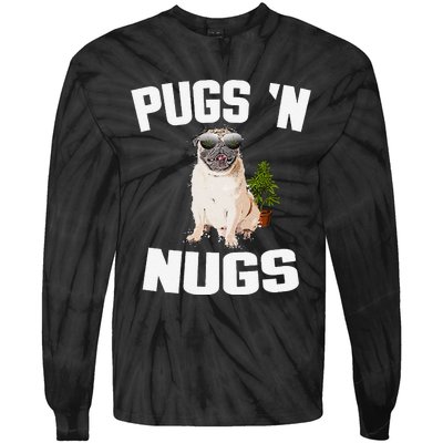 Pugs ´N Nugs Cannabis Pot Weed Smoking Smoke Hash Tie-Dye Long Sleeve Shirt