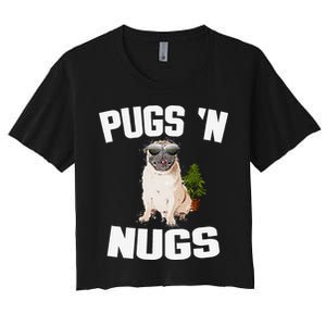 Pugs ´N Nugs Cannabis Pot Weed Smoking Smoke Hash Women's Crop Top Tee