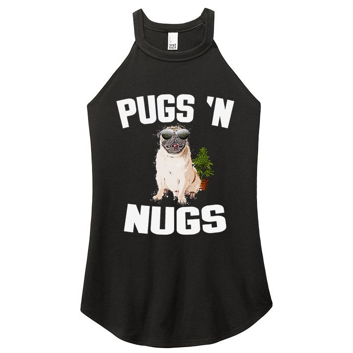 Pugs ´N Nugs Cannabis Pot Weed Smoking Smoke Hash Women's Perfect Tri Rocker Tank