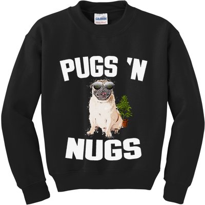 Pugs ´N Nugs Cannabis Pot Weed Smoking Smoke Hash Kids Sweatshirt