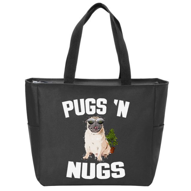 Pugs ´N Nugs Cannabis Pot Weed Smoking Smoke Hash Zip Tote Bag