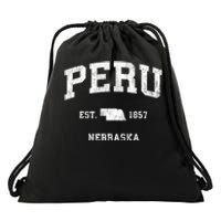 Peru Nebraska Ne Vintage Athletic Drawstring Bag