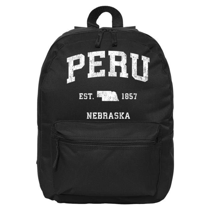 Peru Nebraska Ne Vintage Athletic 16 in Basic Backpack