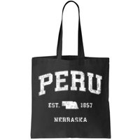 Peru Nebraska Ne Vintage Athletic Tote Bag