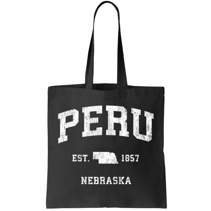 Peru Nebraska Ne Vintage Athletic Tote Bag