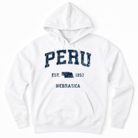 Peru Nebraska Ne Vintage Athletic Sports Design Hoodie