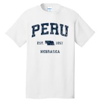 Peru Nebraska Ne Vintage Athletic Sports Design Tall T-Shirt