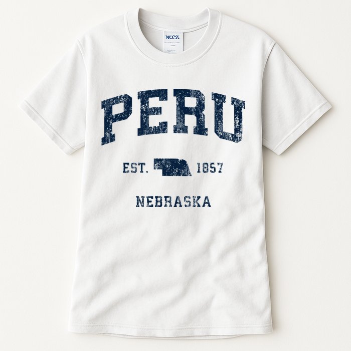 Peru Nebraska Ne Vintage Athletic Sports Design Tall T-Shirt