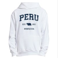 Peru Nebraska Ne Vintage Athletic Sports Design Urban Pullover Hoodie